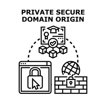 Private secure domain origin concept illustration Stockillustratie