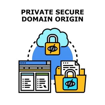 Private secure domain origin concept representing data Stock Illustration