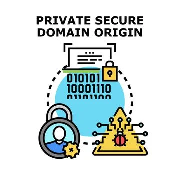 Private secure domain origin concept protecting information Stock Illustration