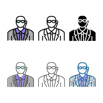 Private security designs color icon vector Stock Illustration