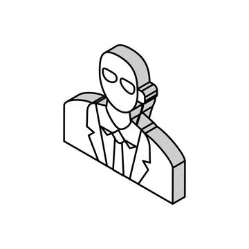 Private security isometric icon vector illustration Stock Illustration
