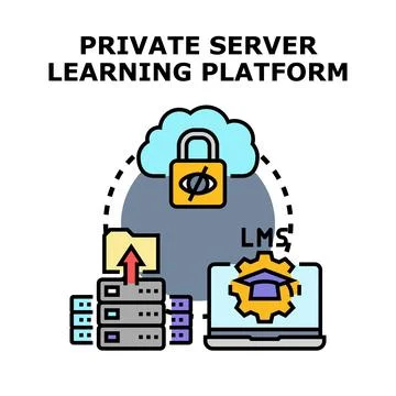 Private server learning platform for secure education Stock Illustration