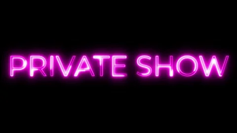 Private Show Neon Text Animation | Exclusive Event Motion Graphic Stock Footage 320819499