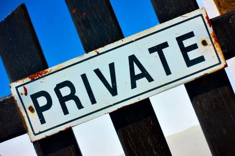 Private sign on a gate Stock Photos