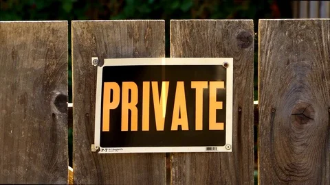 Private Sign, No Access Property Notice, Privacy Entry Request Wood Fence 스톡 동영상 83663752