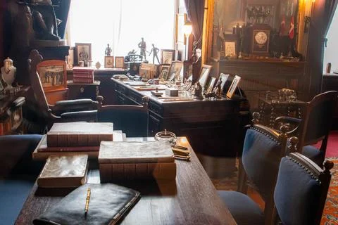 The private study of King Christian X of Denmark in the Amalienborg Royal P.. Stock Photos