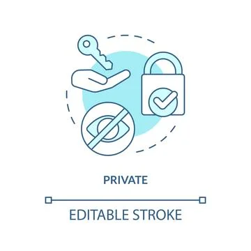Private turquoise concept icon Stock Illustration