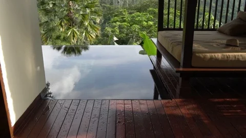 Private villa with pool in the jungle. Stock Footage 104494190