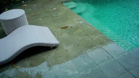 Private villa swimming pool Stock Footage 332380574