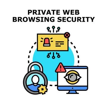 Private web browsing security and online data protection Stock Illustration