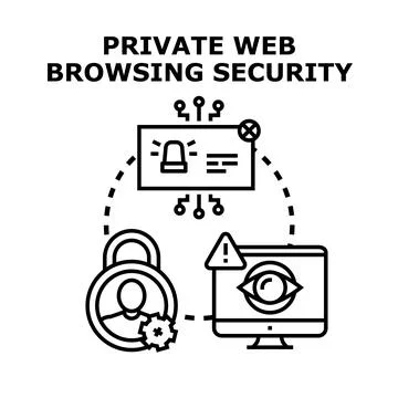 Private web browsing security and online data protection Stock Illustration