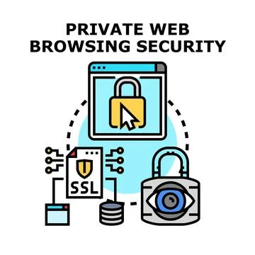 Private web browsing security concept protecting user data Stock Illustration