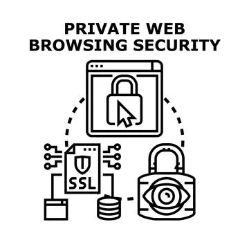 Private web browsing security concept protecting user data Stockillustratie