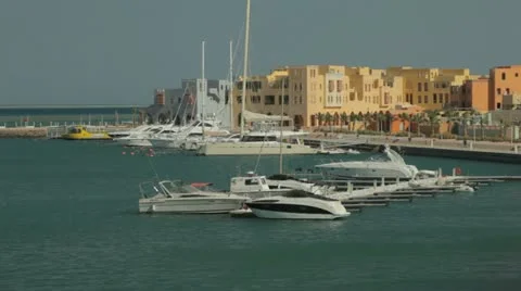 Private Yachts at the harbour Stock Footage 22636098