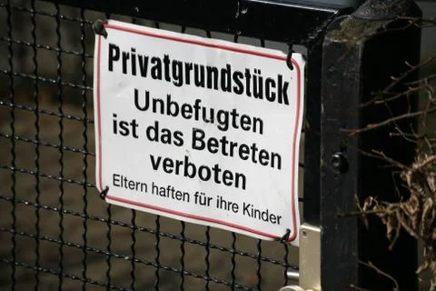 Privatgrundstück Stock Photos