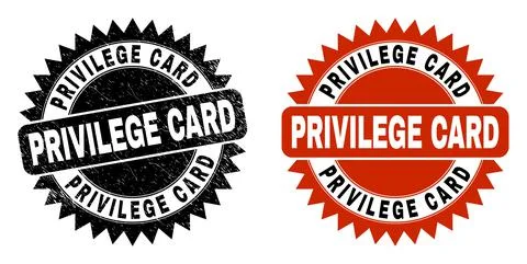 PRIVILEGE CARD Black Rosette Stamp with Unclean Texture Stock Illustration