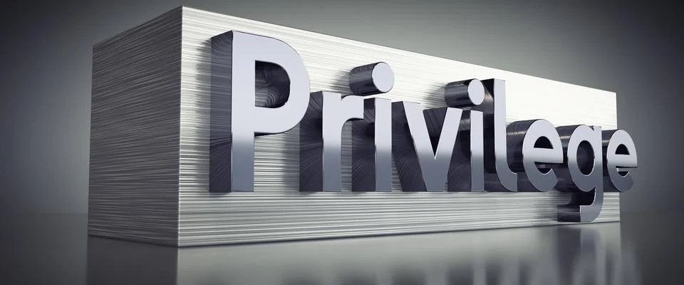 Privilege - metal typographical concept - 3D illustration Stock Illustration