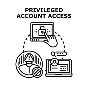 Privileged account access and secure authorization concept Stock Illustration