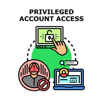 Privileged account access and secure authorization concept Stock Illustration