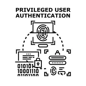 Privileged user authentication access control system Stockillustratie