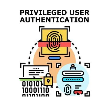 Privileged user authentication access control system Stock Illustration