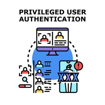 Privileged user authentication technology managing access and security Stock Illustration