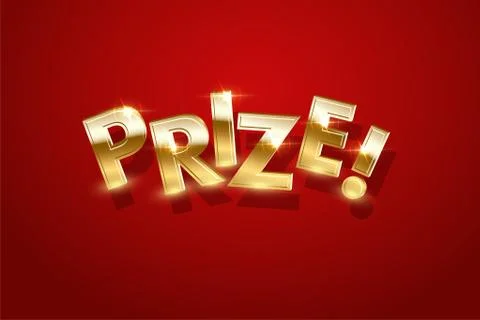 Prize, award win vector 3D word concept banner Ilustración de archivo