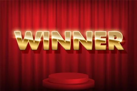 Prize, award win vector 3D word concept banner Stock Illustration