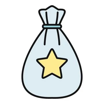 Prize bag with star icon representing reward Stock Illustration