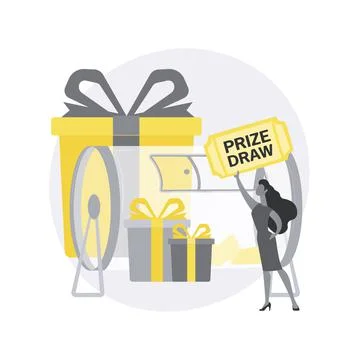 Prize draw abstract concept vector illustration. Stock Illustration