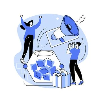 Prize draw abstract concept vector illustration. Stock Illustration