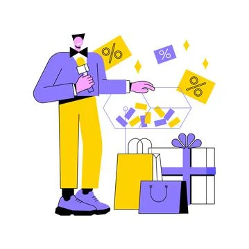 Prize draw abstract concept vector illustration. Stock Illustration