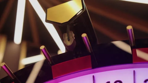 Prize drawing process, drawing winning numbers, lottery wheel with bingo. Stock Footage 326767799