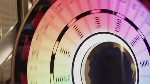 Prize drawing process, drawing winning numbers, lottery wheel with bingo. Stock Footage 326768095