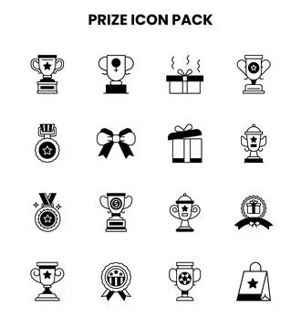 Prize DuoTone Graphics Icons Pack Stock Illustration