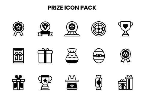 Prize DuoTone Vector Icons Pack Stock Illustration