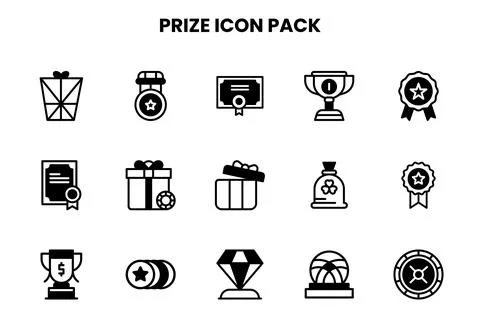 Prize DuoTone Vector Icons Pack Stock Illustration