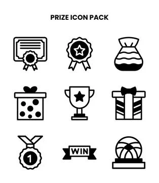 Prize DuoTone Vector Icons Pack 库存插图