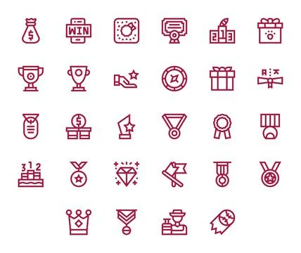 Prize Exclusive Vector Set featuring 28 Bold Line Editable High Resolution .. Illustration