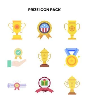 Prize Flat Bundle Icons Pack 스톡 일러스트