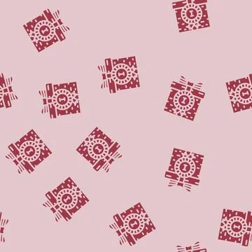 Prize gift box glyph vector seamless pattern Stock Illustration