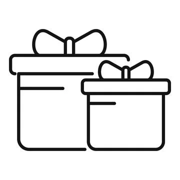 Prize gift box icon outline vector. Closed offer 库存插图