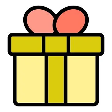 Prize gift box icon vector flat Stock Illustration