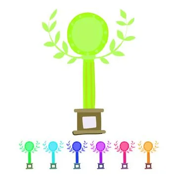 Prize gold trophy vector cartoon graphic Stock Illustration