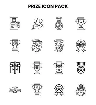Prize Line Vector Icons Pack Stock Illustration