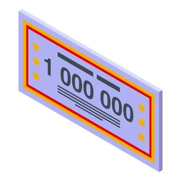 Prize ticket icon isometric vector. Wheel reward Ilustración de archivo