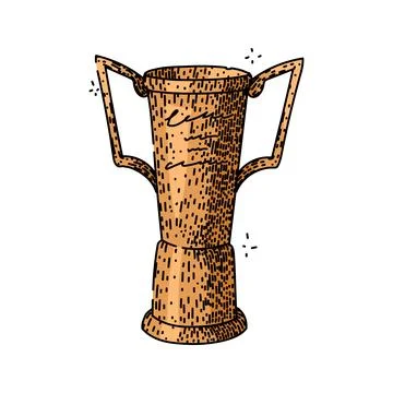 Prize trophy sketch hand drawn vector Stock Illustration
