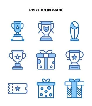 Prize Two Colour Design Icons Pack Stock Illustration