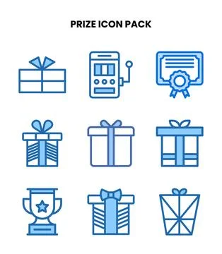 Prize Two Colour Vector Icons Pack Stock Illustration