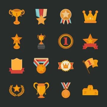 Prizes &amp; awards icons , flat design Stock-Illustration